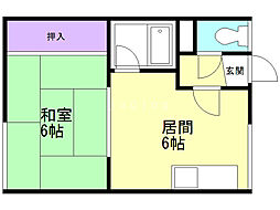 モンテプリンス 1DKの間取図画像