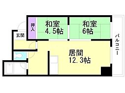 ドミ西野 2LDKの間取図画像