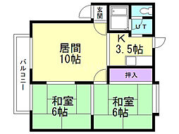 アーバンライラック2 2LDKの間取図画像