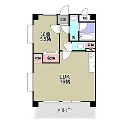 楽風 1LDKの間取図画像