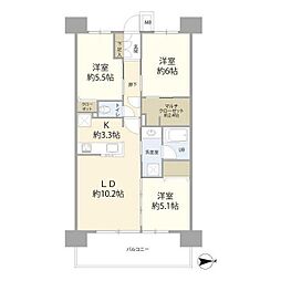 イニシア川口西青木 3LDKの間取図画像
