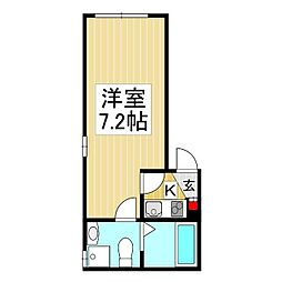 チュウジレジデンス 1Kの間取図画像