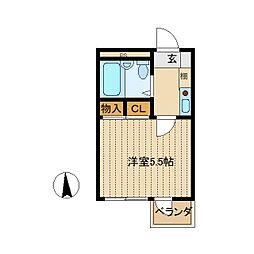 TATパレス 1Kの間取図画像