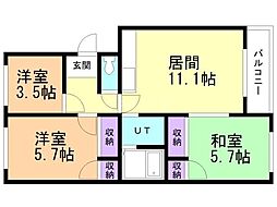 レインボーハイムA 3LDKの間取図画像
