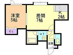 ウッドビレッジ2 1LDKの間取図画像