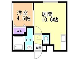 札幌市白石区栄通13丁目マンション 1LDKの間取図画像