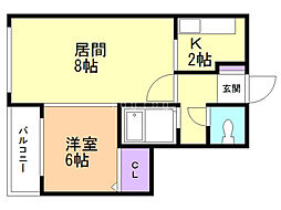 パークシティ南郷 1LDKの間取図画像