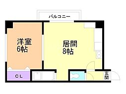 グレイシャス本郷 1LDKの間取図画像