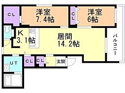 間取図画像 2LDK