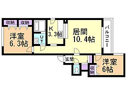 間取図画像 2LDK