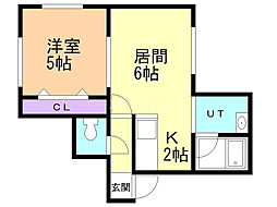 ラフィーネ南郷 1LDKの間取図画像