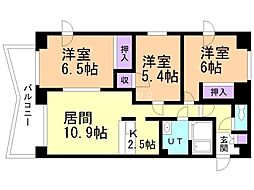 サイラム雅 3LDKの間取図画像