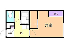 レオパレスさやか 1Kの間取図画像