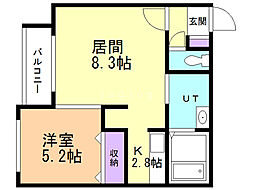 LIBERTYCOURT 1LDKの間取図画像