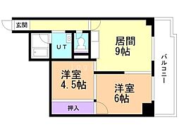 エスアイマンション 2DKの間取図画像