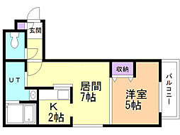 サンコート本郷通 1LDKの間取図画像