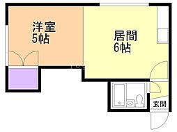 ノースコート白石 1DKの間取図画像