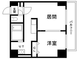 レガート菊水 1DKの間取図画像