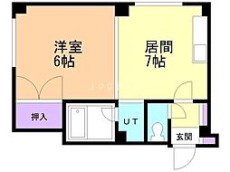 ファミールK 1DKの間取図画像