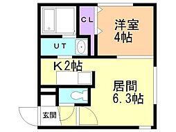 札幌市白石区栄通1丁目マンション 1LDKの間取図画像