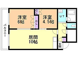 ゴトウハイツ 2LDKの間取図画像