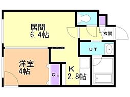 グローブタウン南郷 1LDKの間取図画像