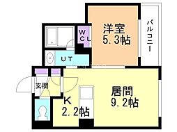 LiveCasa白石 1LDKの間取図画像
