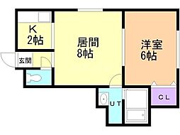 グランバレ 1LDKの間取図画像