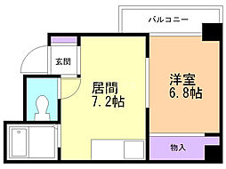 アベニール・プルミエ 1DKの間取図画像