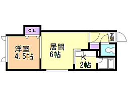 ライズ本郷通壱番館 1LDKの間取図画像