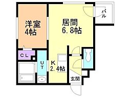 ヴァンベール 1LDKの間取図画像