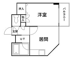 コスモス東札幌 1DKの間取図画像
