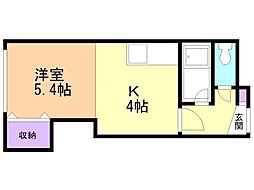 メゾンヤマダ 1DKの間取図画像