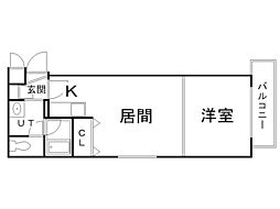 デルソール本郷公園 1LDKの間取図画像