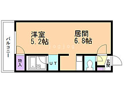 アウロラ本郷通7丁目 1DKの間取図画像