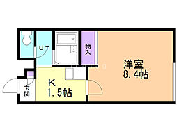 レオパレスアウル 1Kの間取図画像