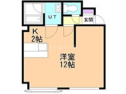 オク・サード・レジデンス 1Kの間取図画像
