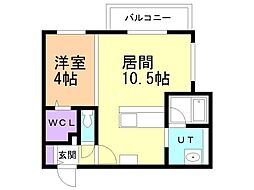 札幌市白石区本通15丁目南マンション 1LDKの間取図画像