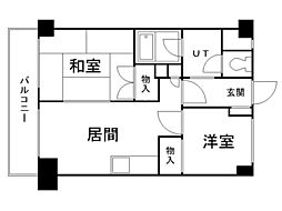 セフティマンション 2DKの間取図画像