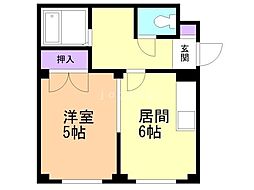 エステート田口 1DKの間取図画像