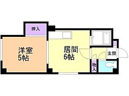 エステート田口 1DKの間取図画像