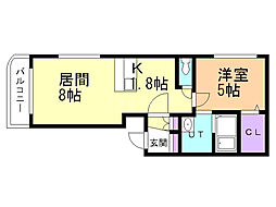 グランメールパラダイス 1LDKの間取図画像