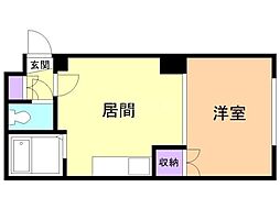 リバ・ストーリーB 1DKの間取図画像