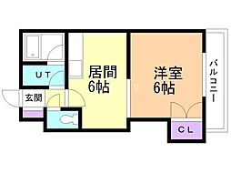 リゾルテ白石 1DKの間取図画像