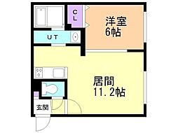 札幌市白石区栄通10丁目マンション 1LDKの間取図画像