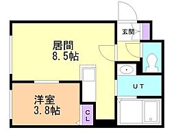 モア南郷 1LDKの間取図画像