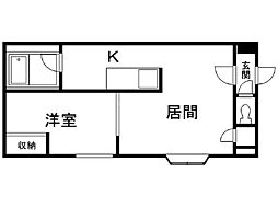 アフロート菊水 1LDKの間取図画像