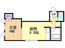 フォレスト本郷3 1DKの間取図画像
