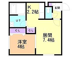 Riches本郷通 1LDKの間取図画像