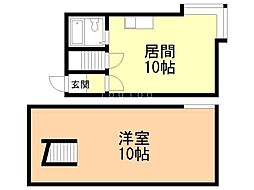 レジスタ栄通 1LDKの間取図画像